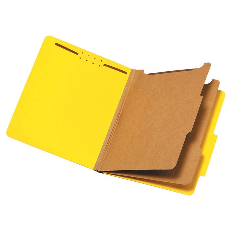 Pendaflex Classification Folders, 2 Dividers, 2"" Fasteners, Letter Size, Yellow, 10/Box (24134P) - Image 1
